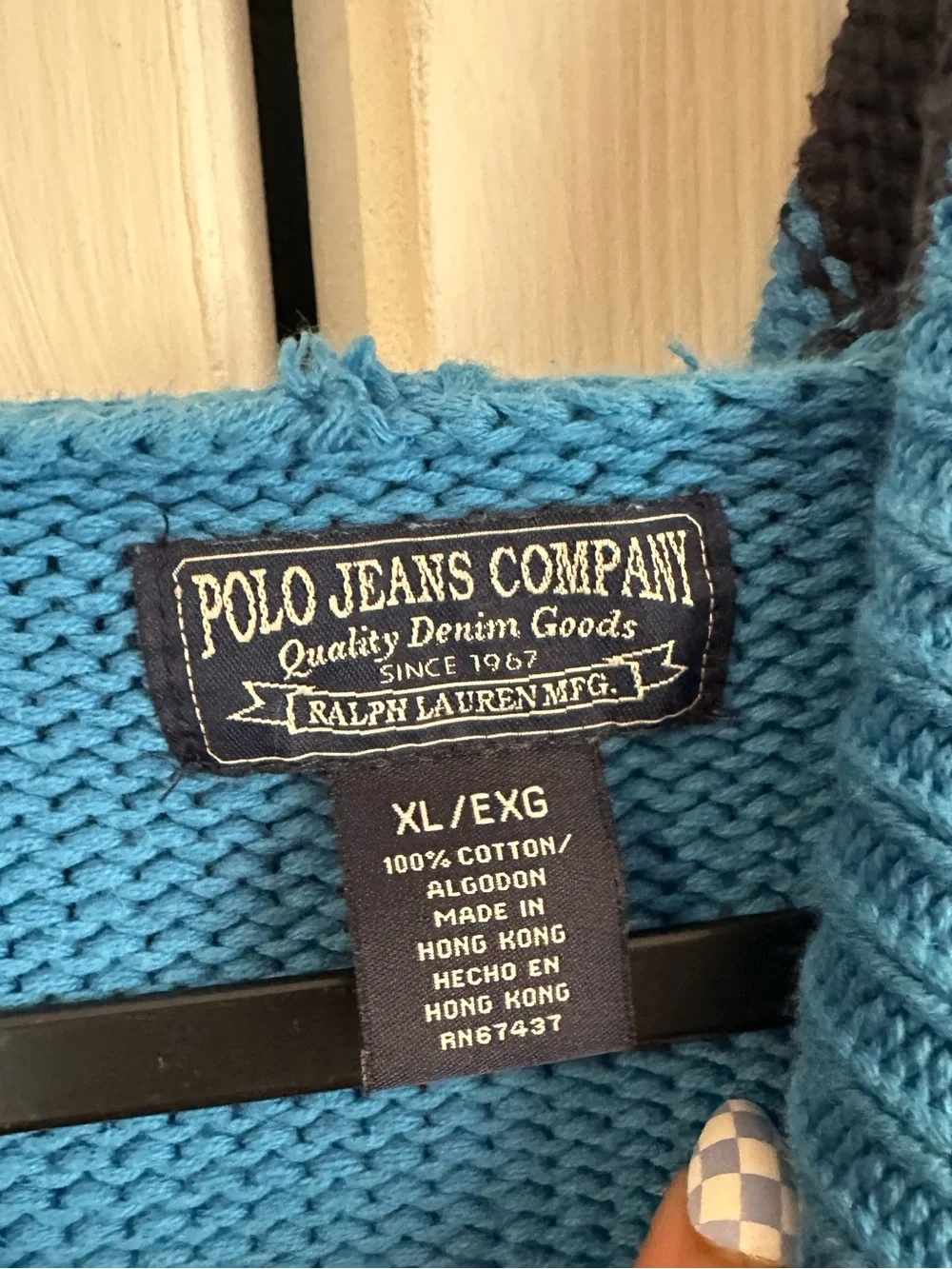 Polo Jeans Company Vintage knit stripes hoodie men’s xl